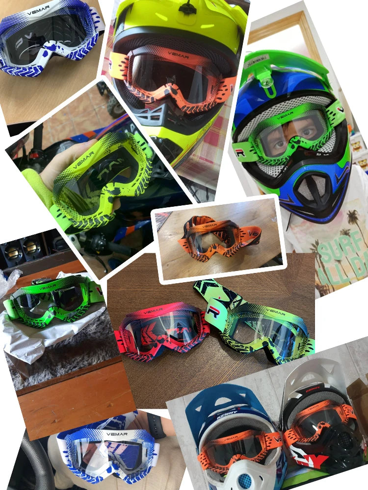 Kids Motocross Goggles - Professional MX MTB Off-Road Dirt Bike Motorcycle Glasses for Children's MX Helmet