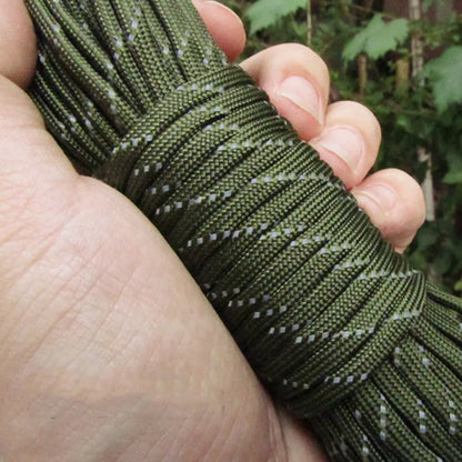 550 Paracord 7-Strand Reflective Military Tactical Rope - 4mm Parachute Cord for Camping, DIY Bracelets & Outdoor Gear