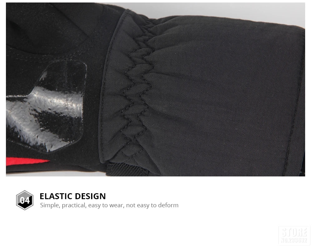 Winter Motorcycle Gloves - Windproof Waterproof Touch Screen Motocross Riding Gloves for Men