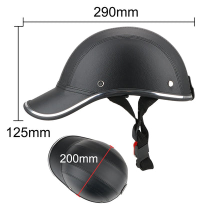 Vintage Half Face Motorcycle Helmet - Baseball Cap Style Safety Hard Hat for Cafe Racer, Chopper & Scooter