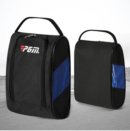 PGM Golf Shoe Bag - Portable Nylon Carrier with Ball Holder | Lightweight Breathable Sports Pouch