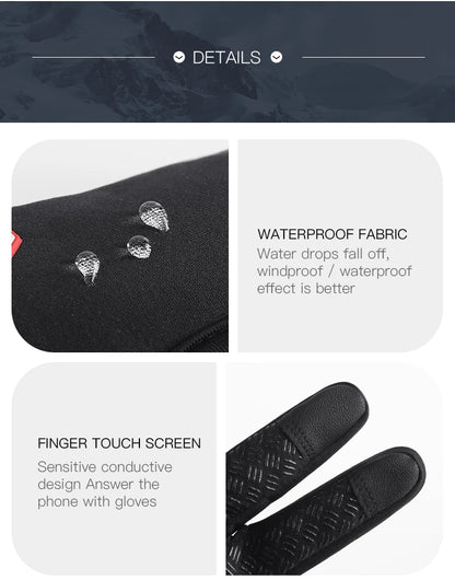 Winter Cycling Gloves - Windproof Cold Proof Full Finger Outdoor Waterproof Bicycle Motorcycle Riding Mitten