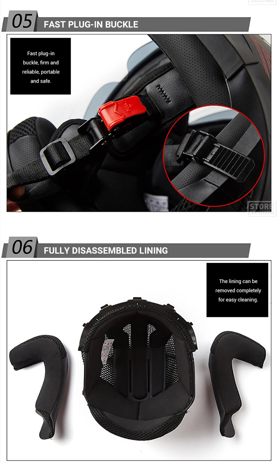 Half Face Motorcycle Helmet - Double Lens, Four Season, Unisex Street Fashion Safety Helmet