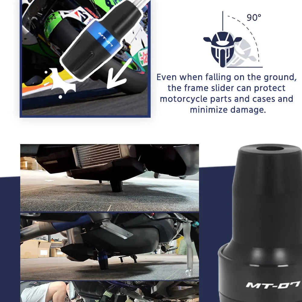 YAMAHA MT-07/FZ-07 Frame Sliders - Crash Protection Pads for MT07 2014-2025, Tracer 700/GT - Motorcycle Falling Protection Accessories