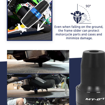 YAMAHA MT-07/FZ-07 Frame Sliders - Crash Protection Pads for MT07 2014-2025, Tracer 700/GT - Motorcycle Falling Protection Accessories