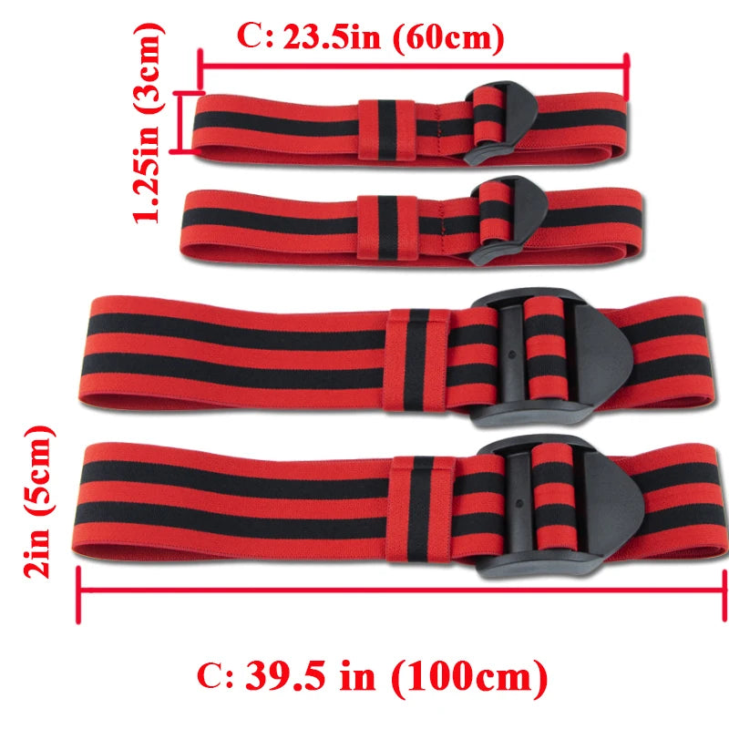 Blood Flow Restriction Bands - BFR Occlusion Training Wraps for Arms & Legs, Muscle Growth & Strength Training