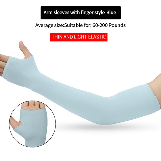 UV Protection Cycling Arm Sleeves - Long Fingerless Gloves for Running, Fishing, Golf, and Outdoor Sports