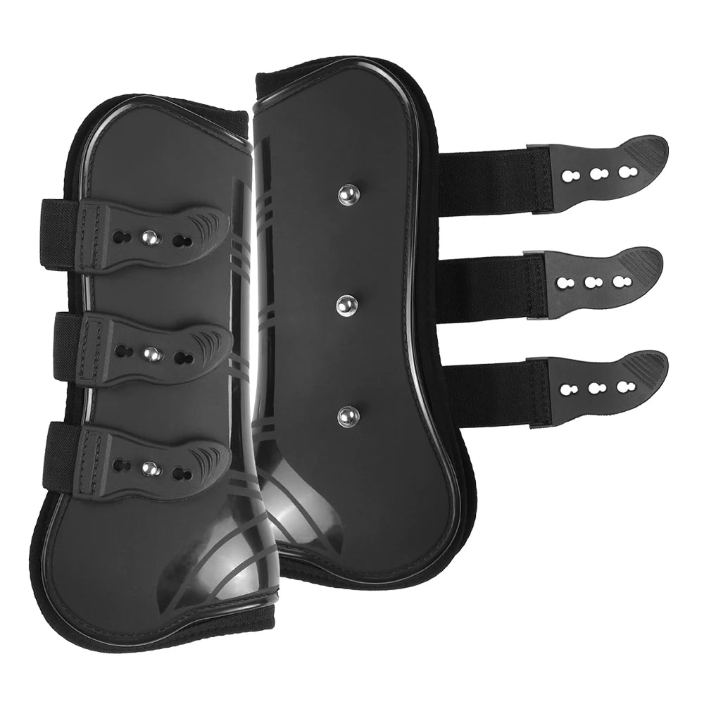 Adjustable Horse Leg Boots Set (2/4PCS) - Front & Hind Leg Guards with Tendon Protection & Hock Brace