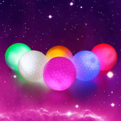 LED Glow Golf Balls with Logo - Night Training Pack (3/6/10/30 Pieces) - 6 Color Options Available