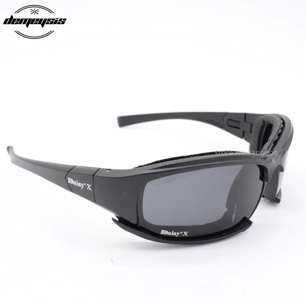 Tactical Polarized Sports Sunglasses - 4 Interchangeable Lenses Set with Original Box - Men's Shooting & Hiking Eyewear