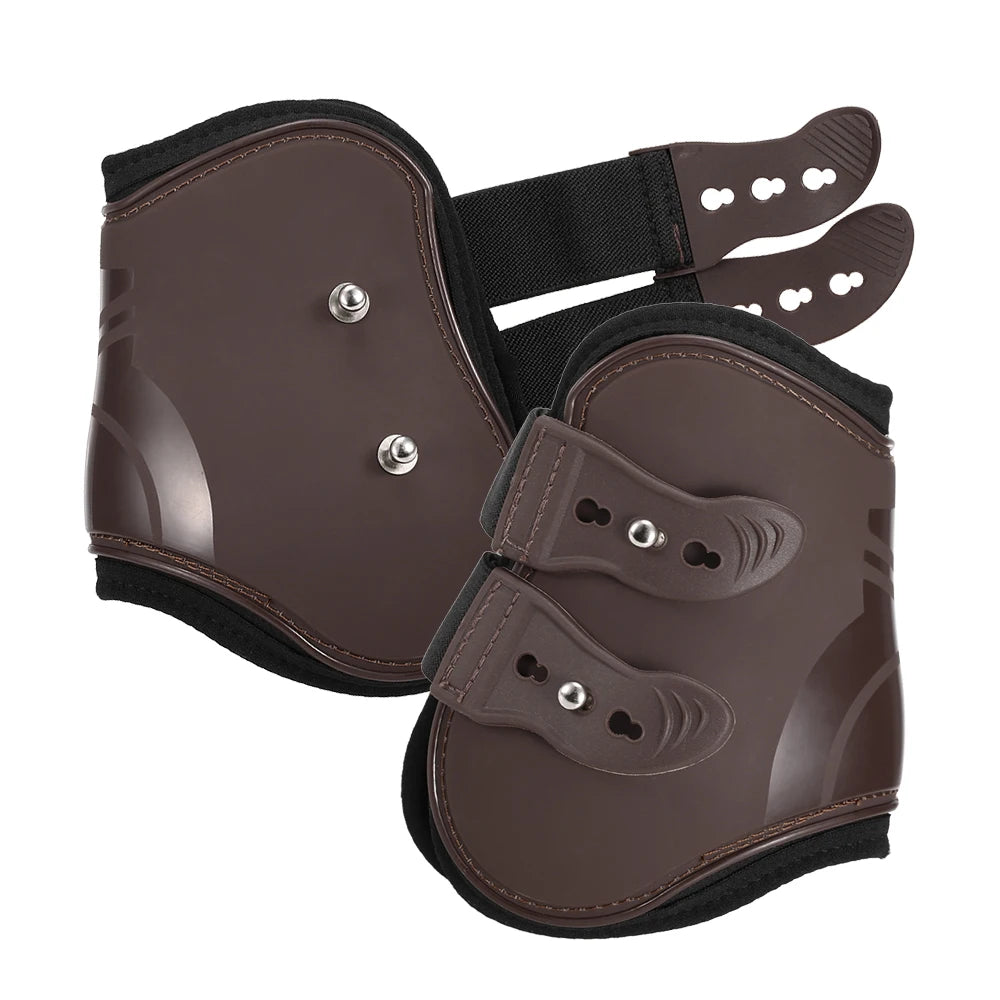 Adjustable Horse Leg Boots Set (2/4PCS) - Front & Hind Leg Guards with Tendon Protection & Hock Brace