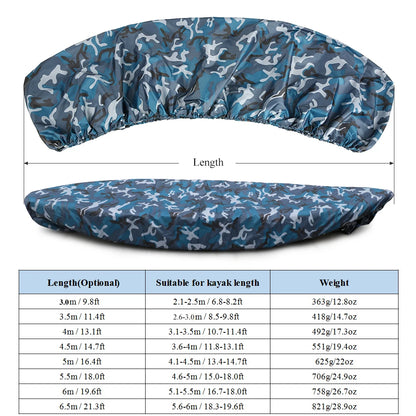 Universal Kayak Storage Cover - Waterproof UV-Resistant Nylon Dust Cover for Boats and Canoes