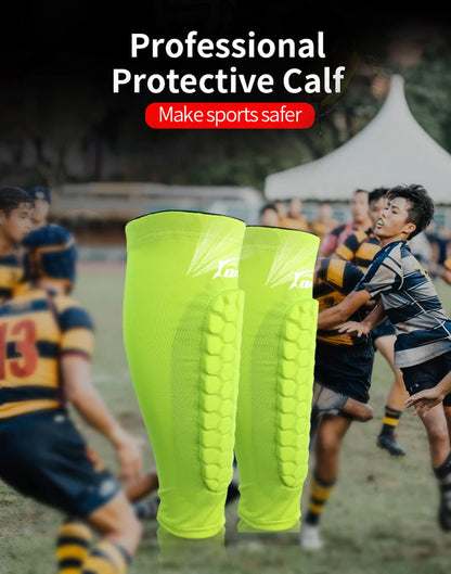 Soccer Shin Guards (XS-XL) - Adult & Kids Crashproof Football Calf Protector Leg Sleeves for Training Protection