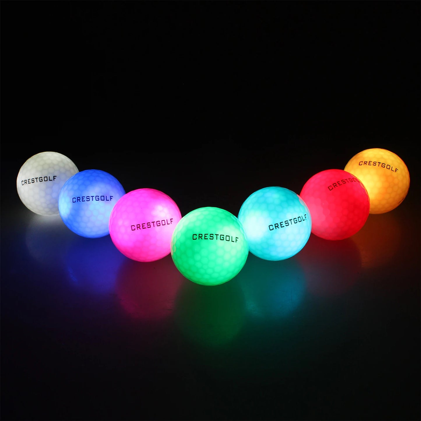 LED Glow Golf Balls with Logo - Night Training Pack (3/6/10/30 Pieces) - 6 Color Options Available