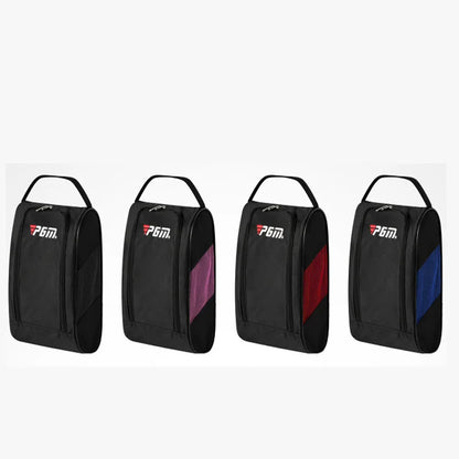 PGM Golf Shoe Bag - Portable Nylon Carrier with Ball Holder | Lightweight Breathable Sports Pouch