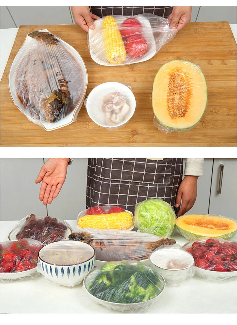 Elastic Food Storage Covers - Reusable Stretch Lids for Bowls & Plates, Durable Kitchen Food Saver Wraps