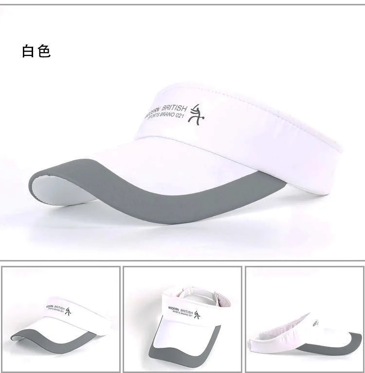 Adjustable Sports Visor Cap - Unisex Empty Top Sun Hat for Outdoor Activities