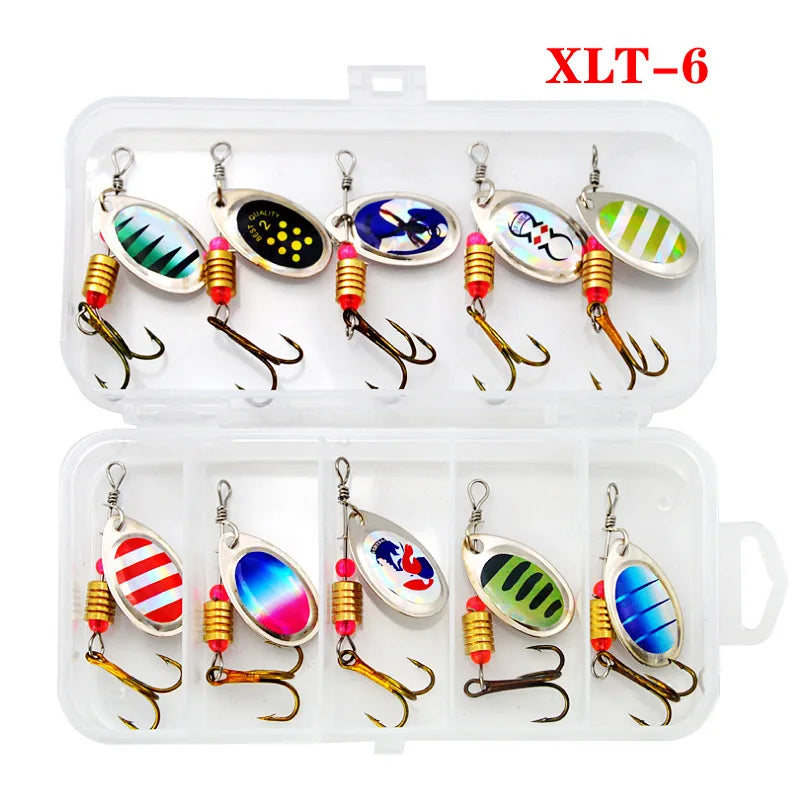 Premium Metal Spoon Spinner Fishing Lures - 16-Piece Complete Set with Spoonbaits, Crankbaits & Wobblers for Pike Fishing - Artificial Bait Kit