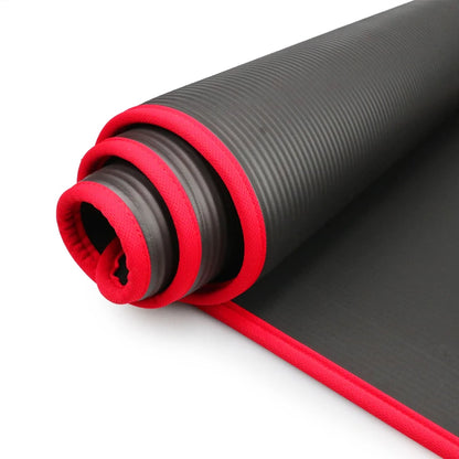 Extra Thick 10MM NBR Yoga Mat - 183cm x 61cm Non-Slip Exercise Mat for Pilates & Gym Workouts with Carrying Strap
