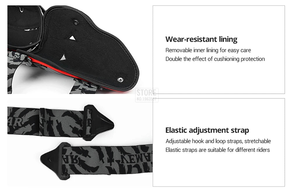 Red Motorcycle Knee Pads - Motocross Safety Protection Guards