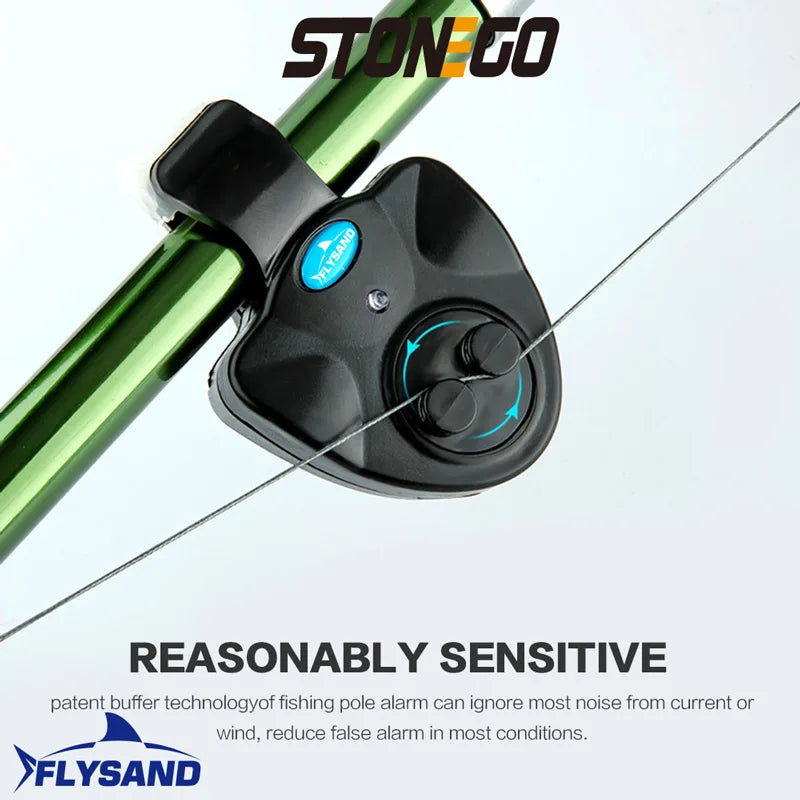 Electronic Fishing Bite Alarm with Loud Siren - Day/Night LED Indicator Buzzer for Fishing Rods (Battery Included)