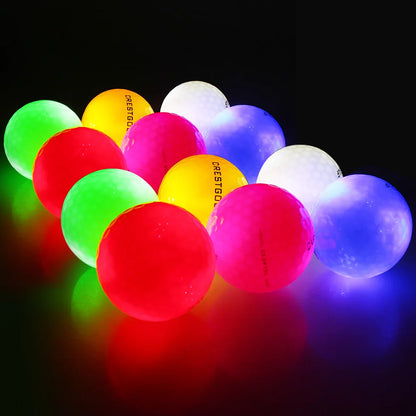 LED Glow-in-the-Dark Golf Balls - 12 Pack Luminous Night Training Balls