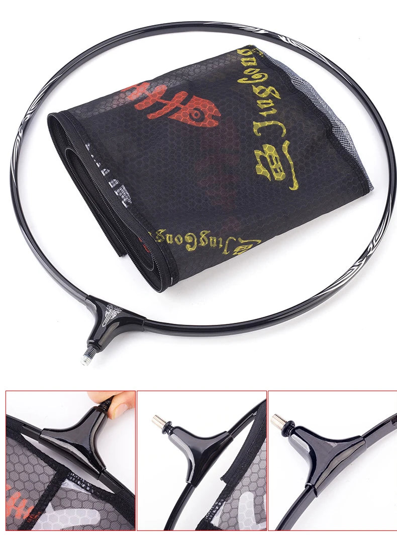 Ultra Light Carbon Titanium Alloy Fishing Net - Anti-Hook Deep Net Head with Solid Construction