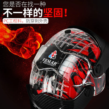 Red Motorcycle Knee Pads - Motocross Safety Protection Guards