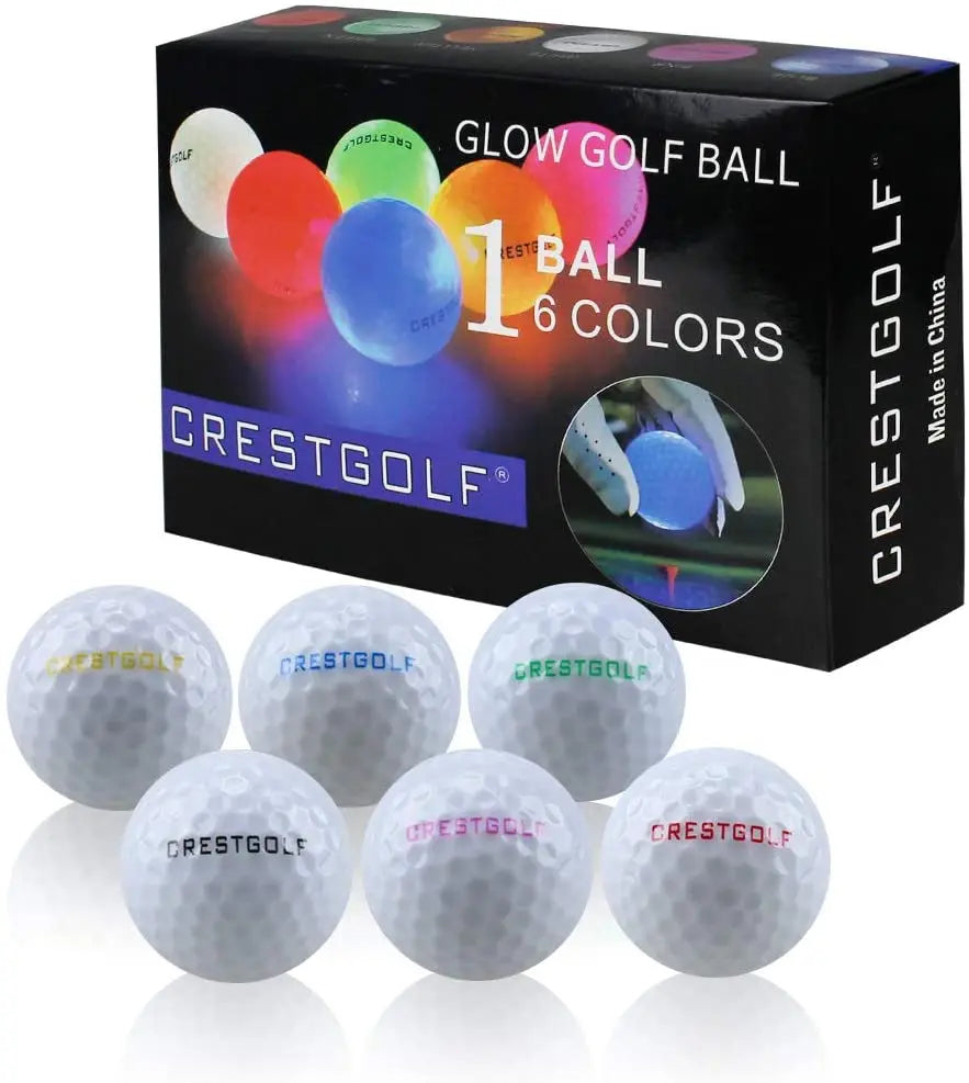 LED Glow Golf Balls with Logo - Night Training Pack (3/6/10/30 Pieces) - 6 Color Options Available