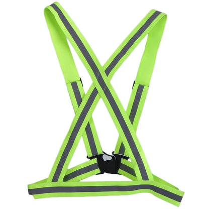 Adjustable Reflective Safety Vest - High-Visibility Elastic Straps for Night Running, Cycling & Outdoor Activities - Adults & Children