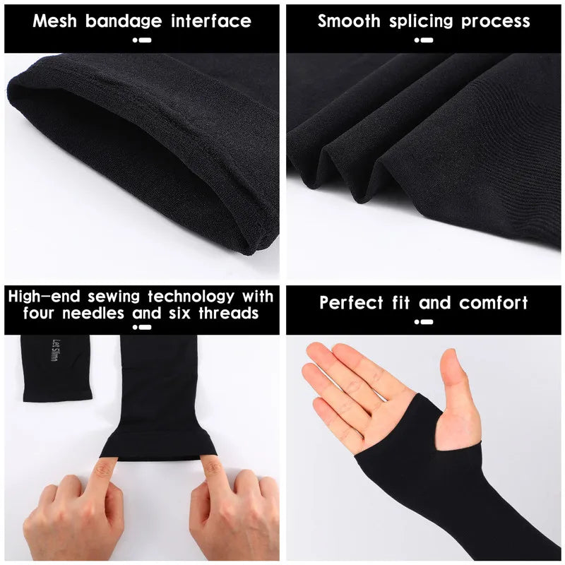 UV Protection Cycling Arm Sleeves - Long Fingerless Gloves for Running, Fishing, Golf, and Outdoor Sports