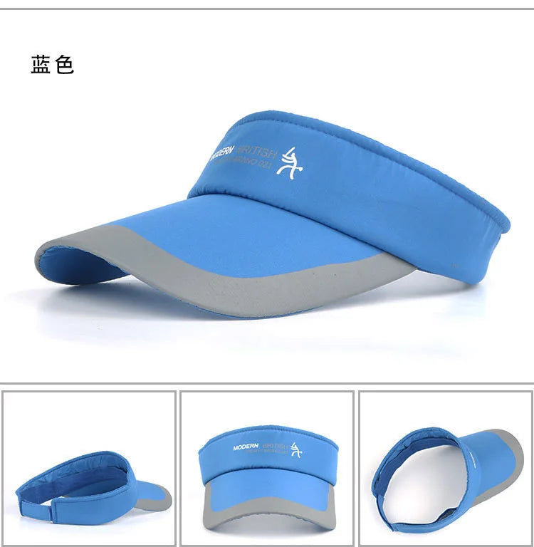 Adjustable Sports Visor Cap - Unisex Empty Top Sun Hat for Outdoor Activities