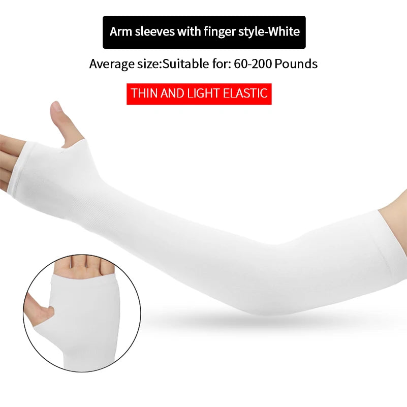 UV Protection Cycling Arm Sleeves - Long Fingerless Gloves for Running, Fishing, Golf, and Outdoor Sports