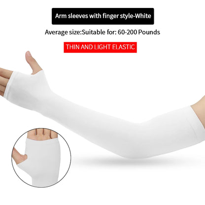 UV Protection Cycling Arm Sleeves - Long Fingerless Gloves for Running, Fishing, Golf, and Outdoor Sports