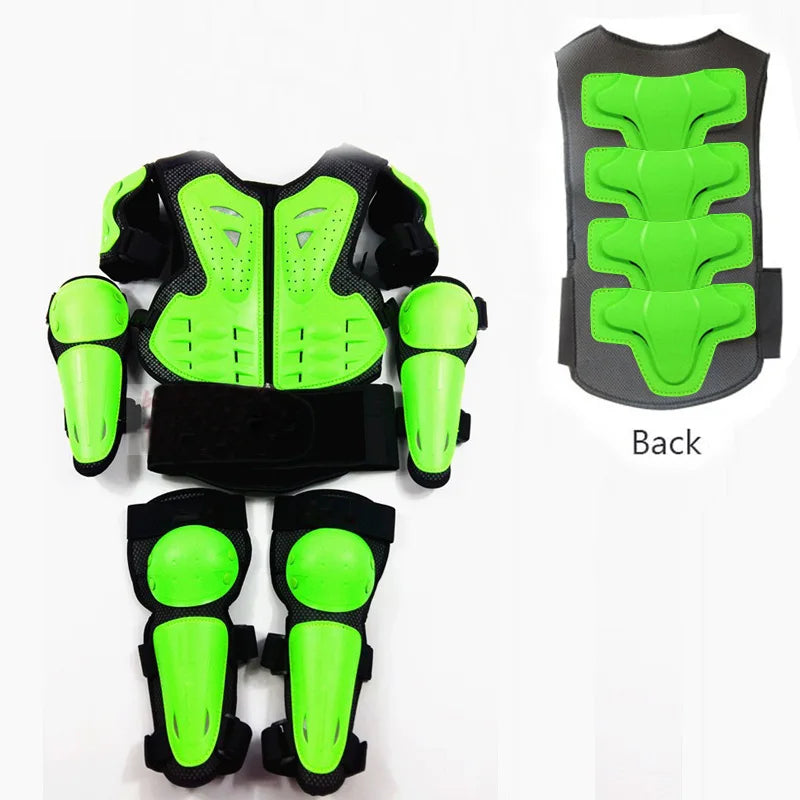 Youth Body Protection Armor Vest for Kids 1-1.7M - Motocross, Skiing & Skating Protective Gear