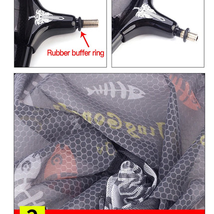 Ultra Light Carbon Titanium Alloy Fishing Net - Anti-Hook Deep Net Head with Solid Construction