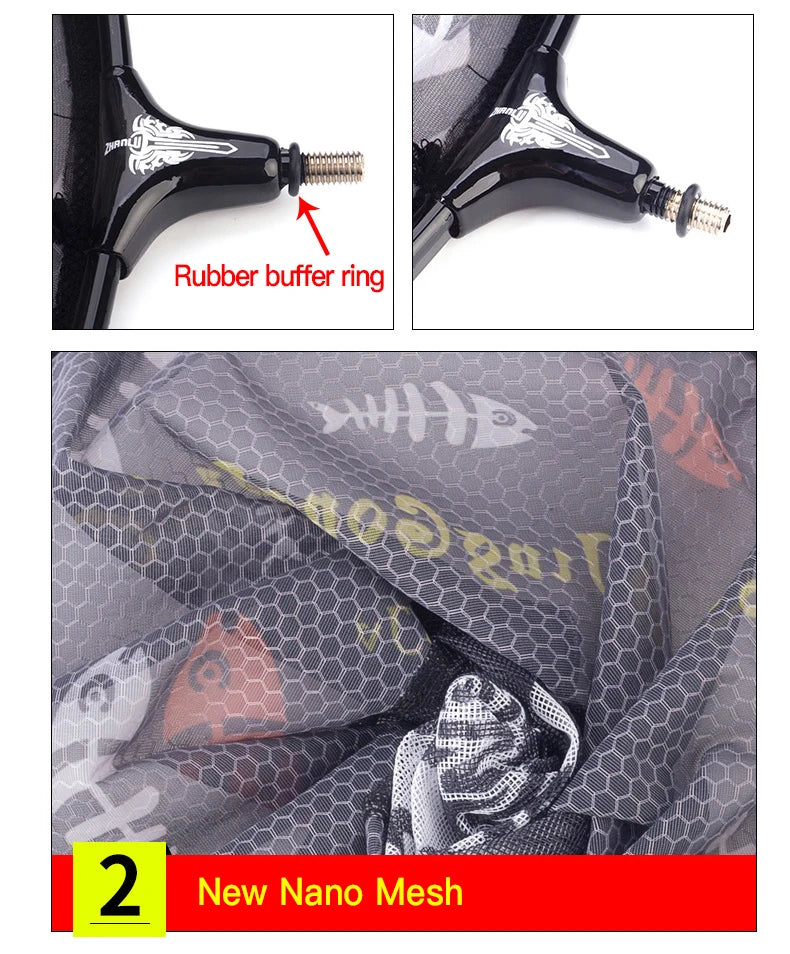 Ultra Light Carbon Titanium Alloy Fishing Net - Anti-Hook Deep Net Head with Solid Construction