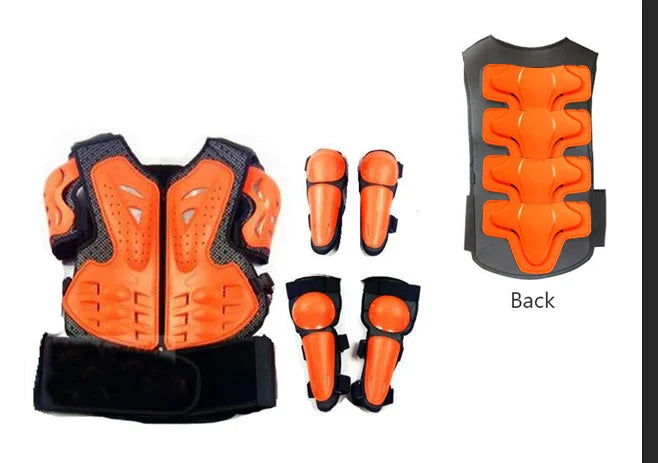 Youth Body Protection Armor Vest for Kids 1-1.7M - Motocross, Skiing & Skating Protective Gear