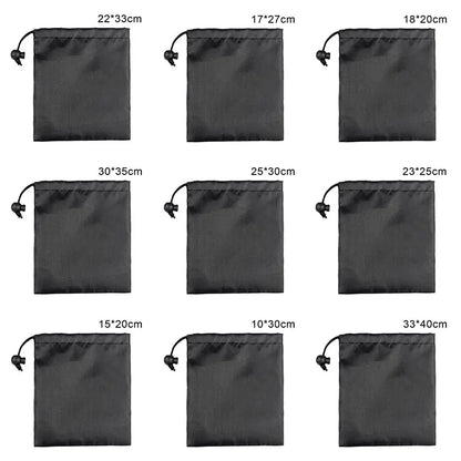Waterproof Nylon Drawstring Storage Bag - Multi-Purpose Travel & Sports Organizer Pouch