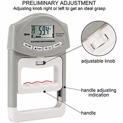 Digital Hand Dynamometer - Electronic Grip Strength Meter 90kg/200lbs Capacity for Athletic Performance Testing