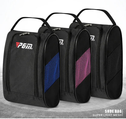 PGM Golf Shoe Bag - Portable Nylon Carrier with Ball Holder | Lightweight Breathable Sports Pouch