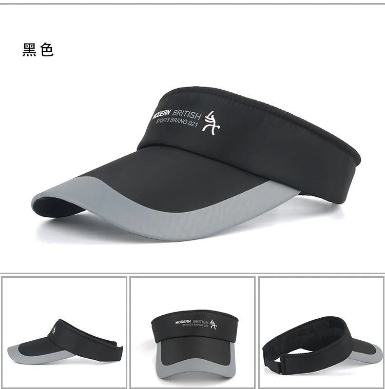 Adjustable Sports Visor Cap - Unisex Empty Top Sun Hat for Outdoor Activities