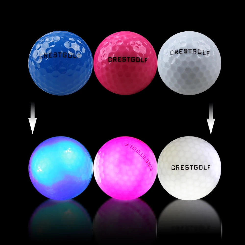 LED Glow-in-the-Dark Golf Balls - 12 Pack Luminous Night Training Balls