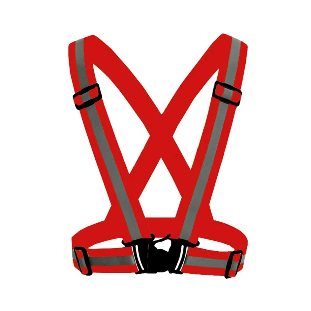 Adjustable Reflective Safety Vest - High-Visibility Elastic Straps for Night Running, Cycling & Outdoor Activities - Adults & Children