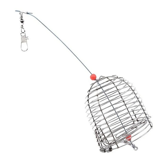 Stainless Steel Fishing Bait Cage Basket - Small Fish Feeder Holder for Carp Fishing Accessories