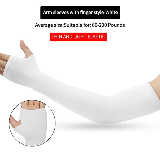 UV Protection Cycling Arm Sleeves - Long Fingerless Gloves for Running, Fishing, Golf, and Outdoor Sports