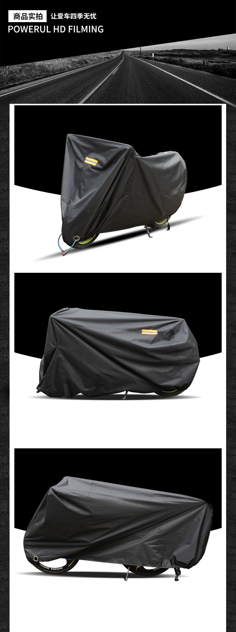 Universal Motorcycle Cover - Waterproof Oxford Fabric with UV Protection, Dustproof & Sunshade for Outdoor Motorbike Storage