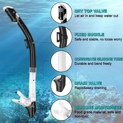 Professional Dry Snorkel Tube for Scuba Diving and Swimming