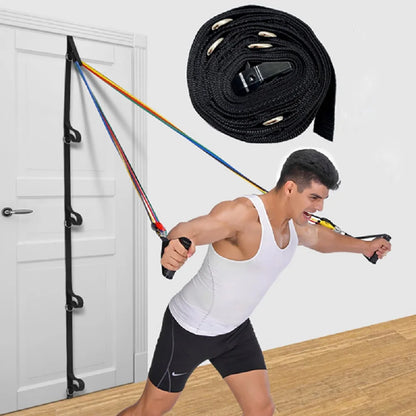 Portable Home Fitness Resistance Bands - Door Anchor Exercise Equipment with Hole-Free Installation