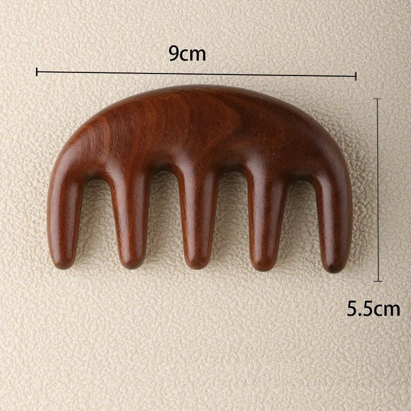 Wooden Scalp Massage Comb - Natural Wood Head Massager for Relaxation & Hair Care